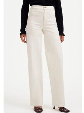 Madewell Women's White The Emmett Welt Pocket Wide Leg Jeans. NWT. sz 24